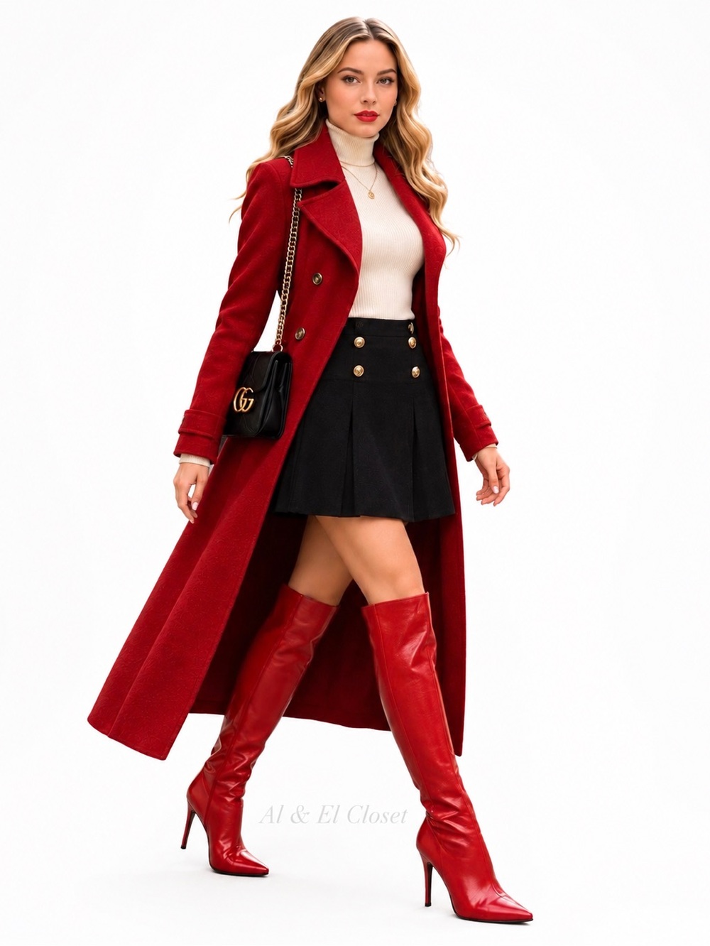 I.N.C. International Concepts Keenahp Red Patent Over-the-Knee Boots 9.5M Vegan - Picture 1 of 11